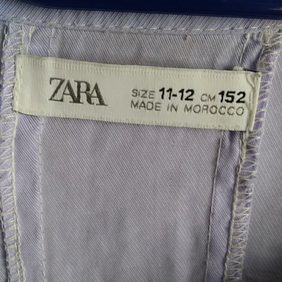 Zara lilac crop button down shirt girls 11/12 - Picture 2 of 3